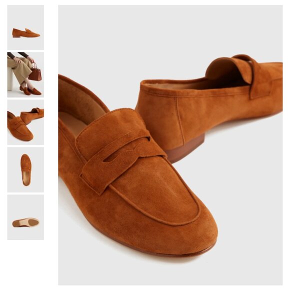 🧡 Quince Italian Leather Pointy Penny Loafer – Cognac, Size 9 (New Without Box) - Picture 3 of 9